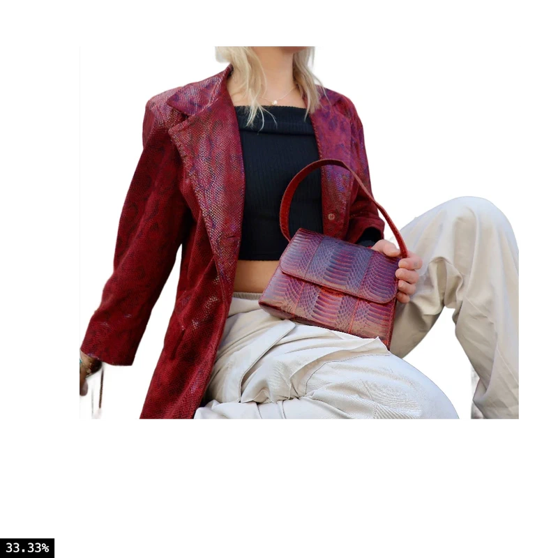 FLORENZ DESIGN Vintage Snakeskin Leather Jacket — view 2