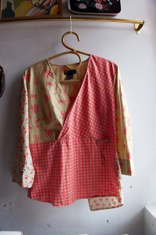 DIESEL Mixed Pattern Wrap Blouse