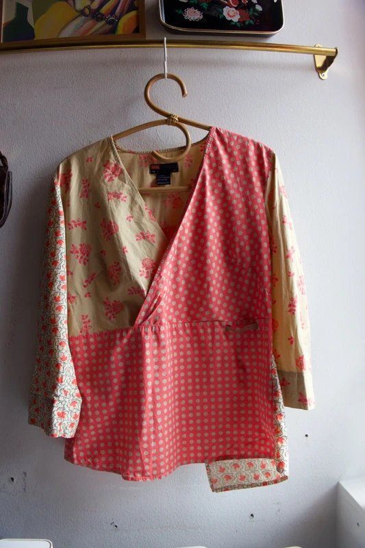 DIESEL Mixed Pattern Wrap Blouse