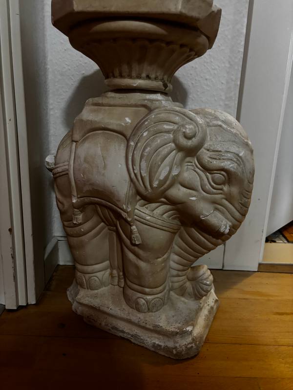 Vintage Elephant Pedestal Plant Stand