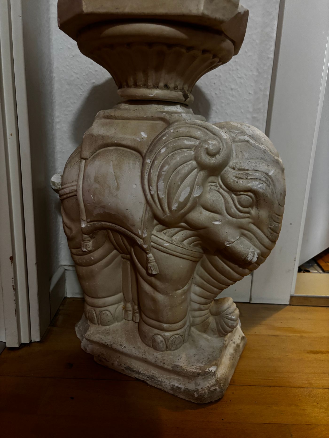 Vintage Elephant Pedestal Plant Stand