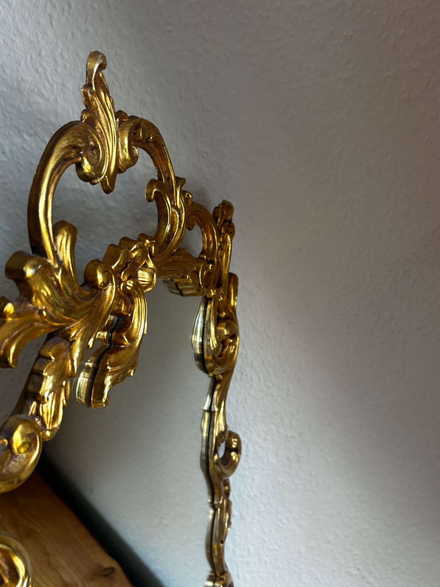Rococo Style Gilded Wall Mirror with Ornate Scrollwork — view 6