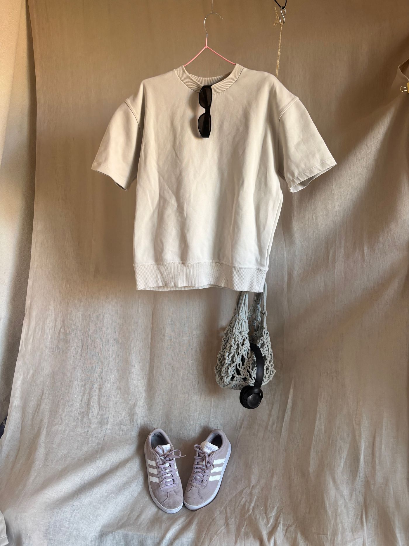 Off-White Short-Sleeve Sweatshirt Top