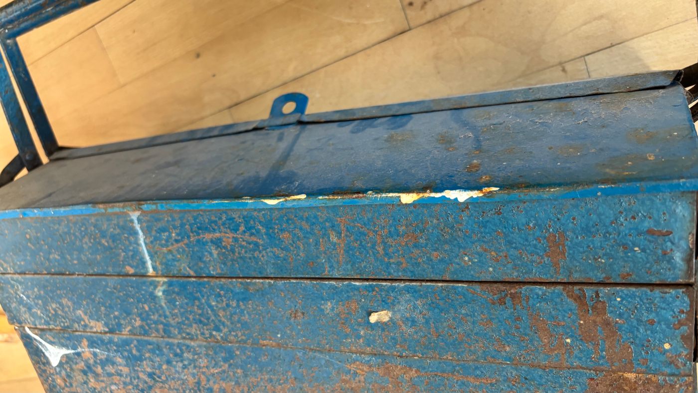 Blue Cantilever Metal Toolbox Vintage — view 4