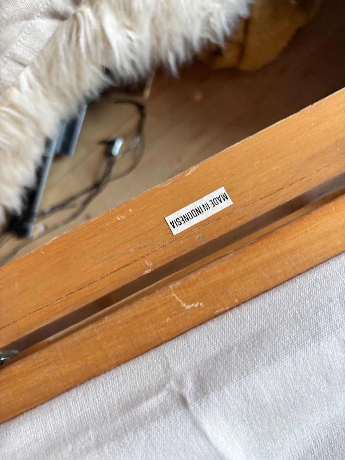 Wooden Folding Director's Chair White Canvas — view 6