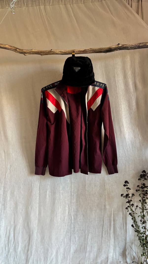 LE FIX Chevron Track Jacket Burgundy