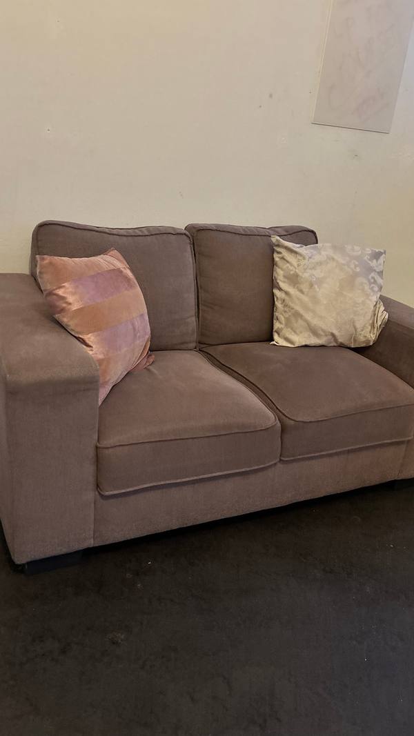 2-Seater Fabric Sofa in Taupe