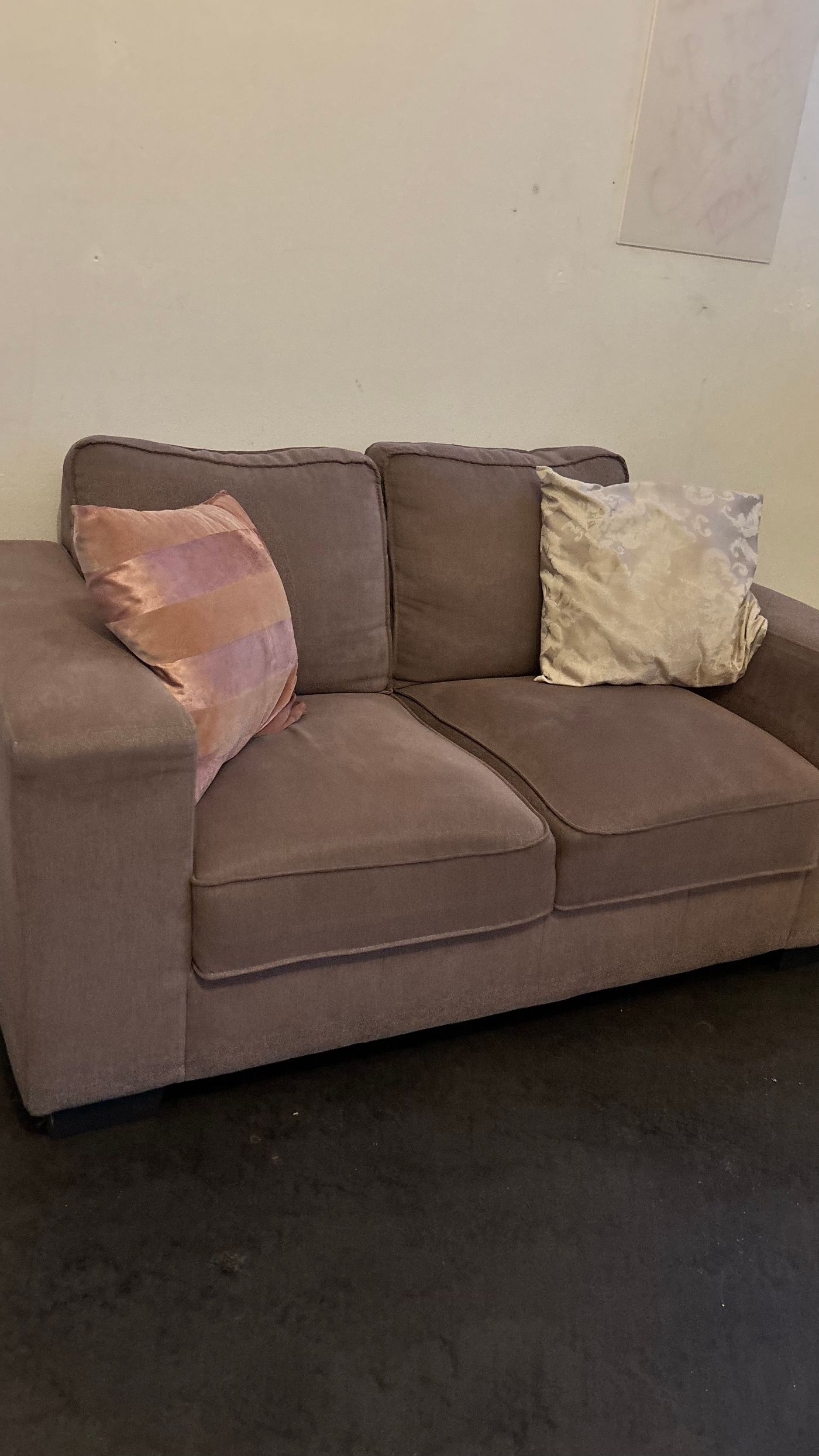 2-Seater Fabric Sofa in Taupe