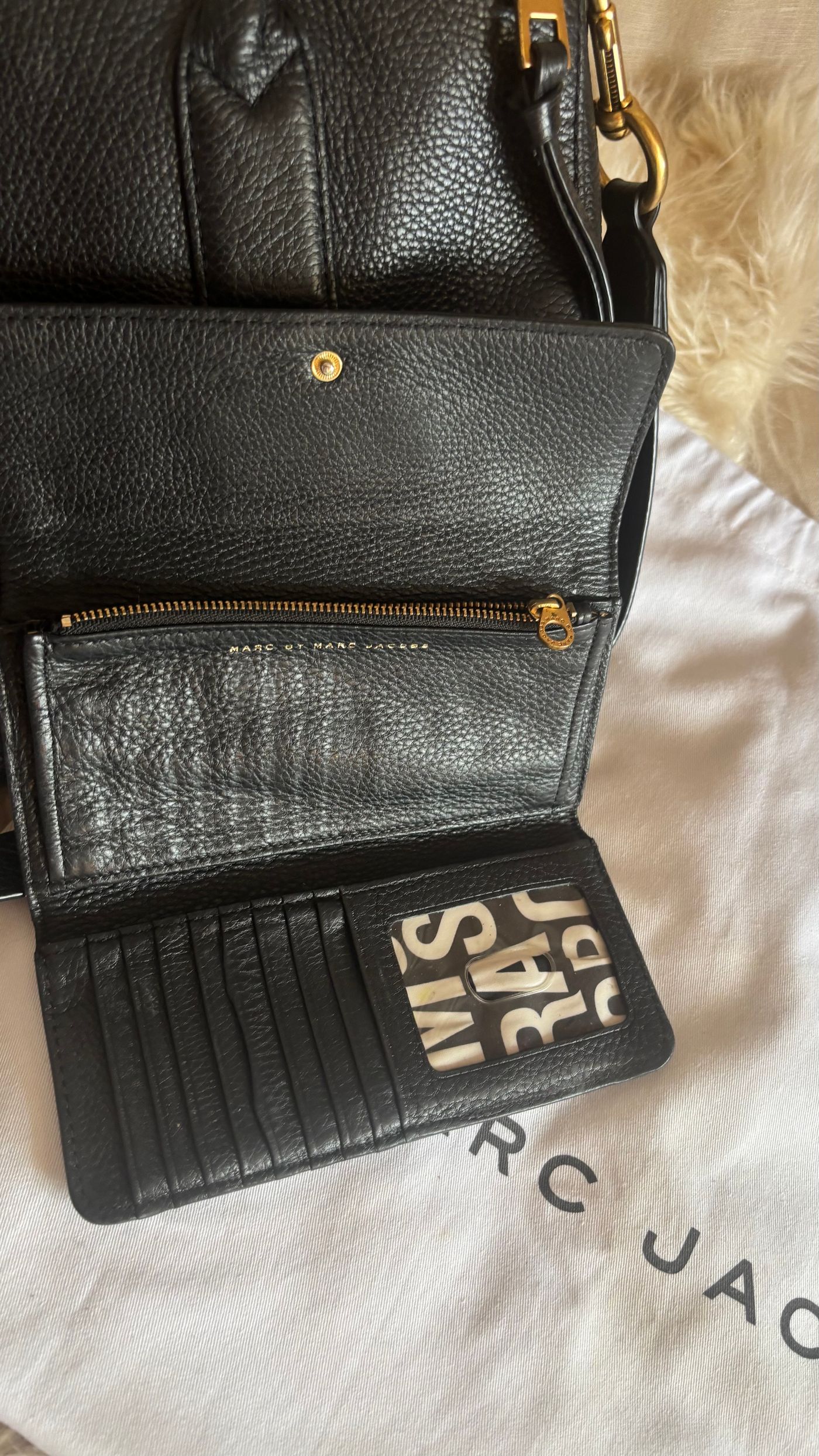 Marc Jacobs Black Pebbled Leather Tote Bag and Wallet Set — view 2