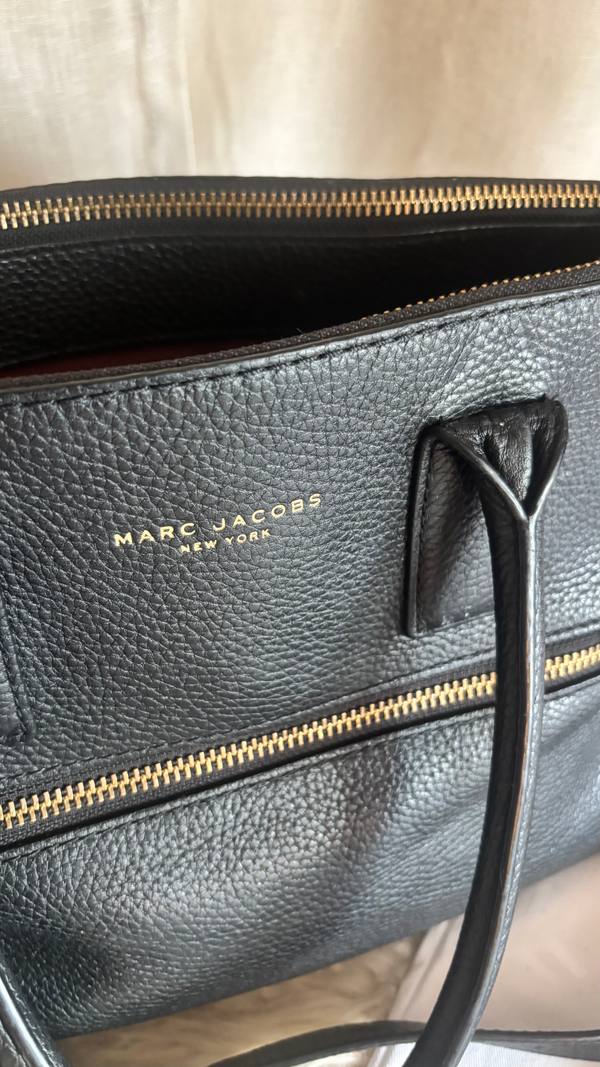 Marc Jacobs Black Pebbled Leather Tote Bag and Wallet Set