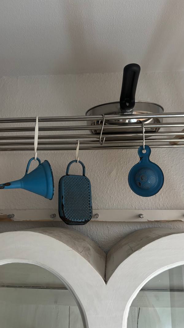 Vintage Blue Enamel Kitchen Utensils Set