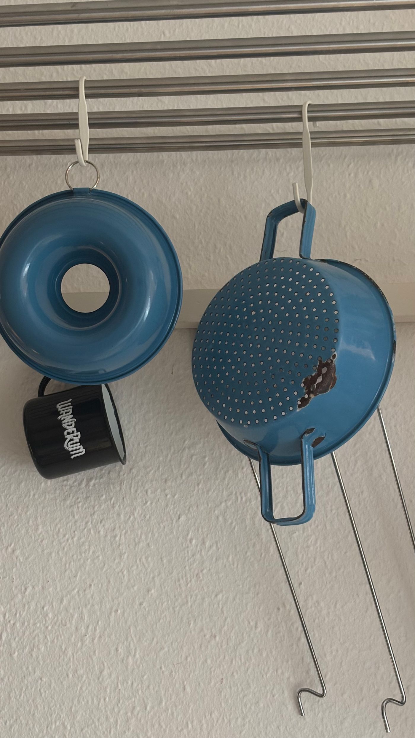 Vintage Blue Enamel Kitchen Utensils Set — view 4