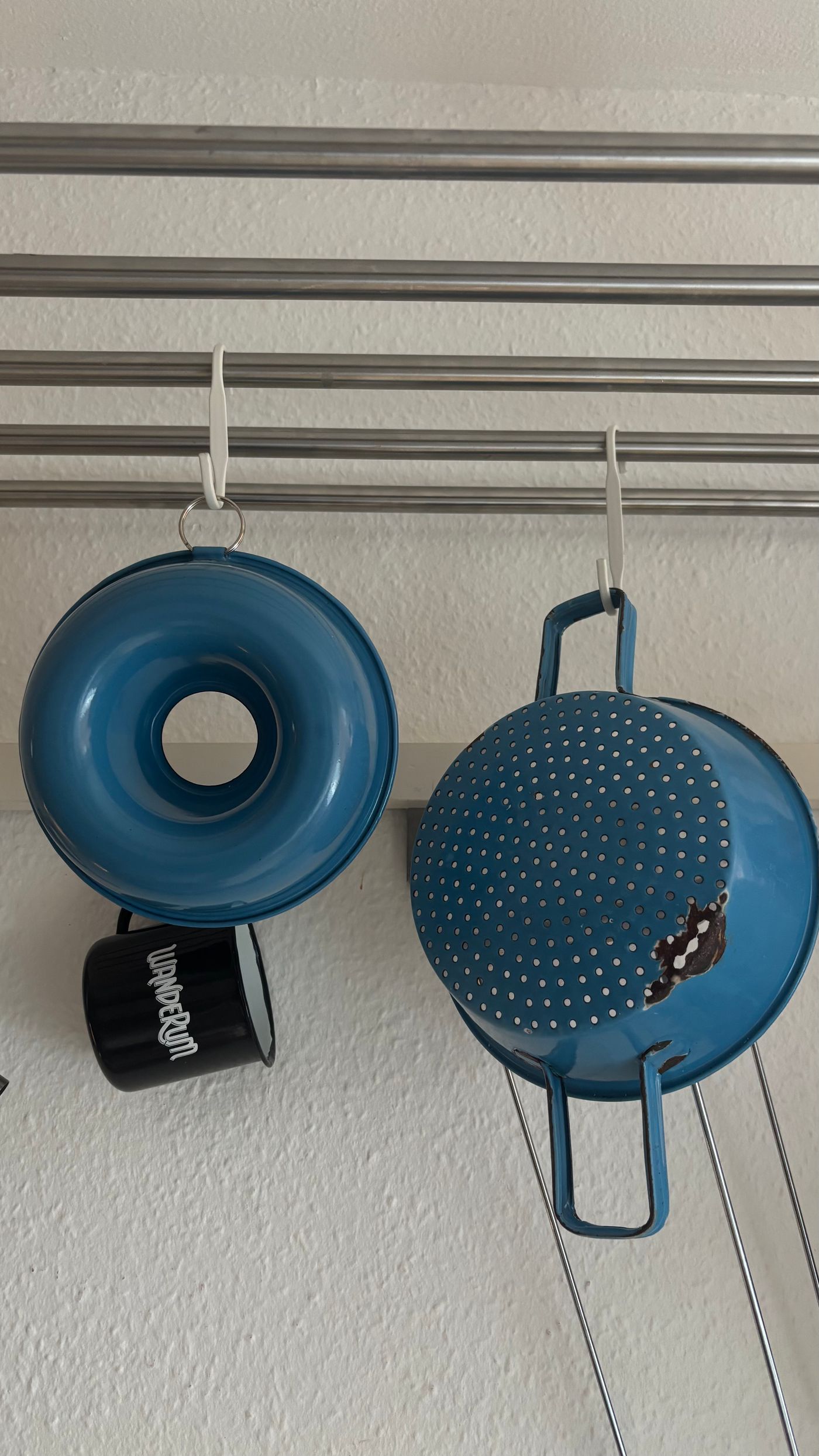 Vintage Blue Enamel Kitchen Utensils Set — view 5