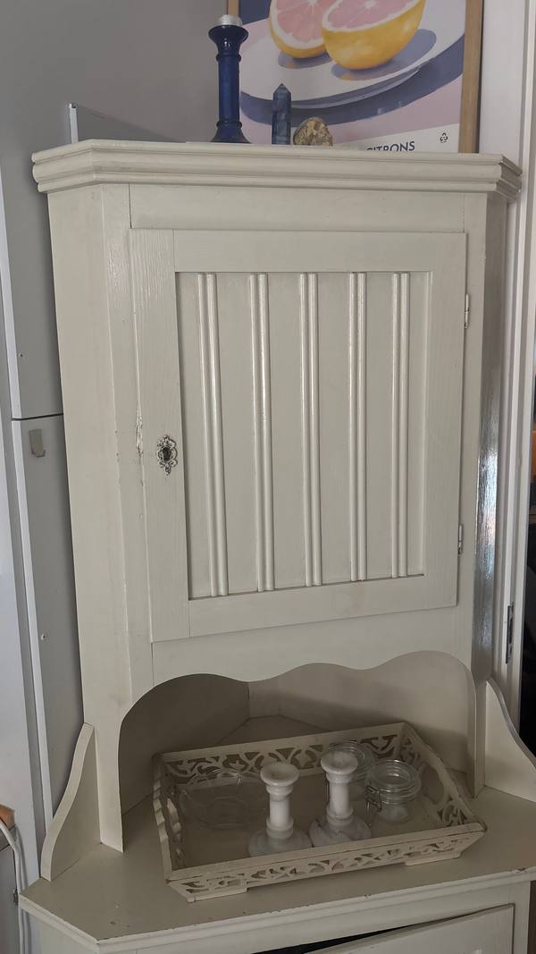 Vintage Painted Wooden Corner Cabinet
