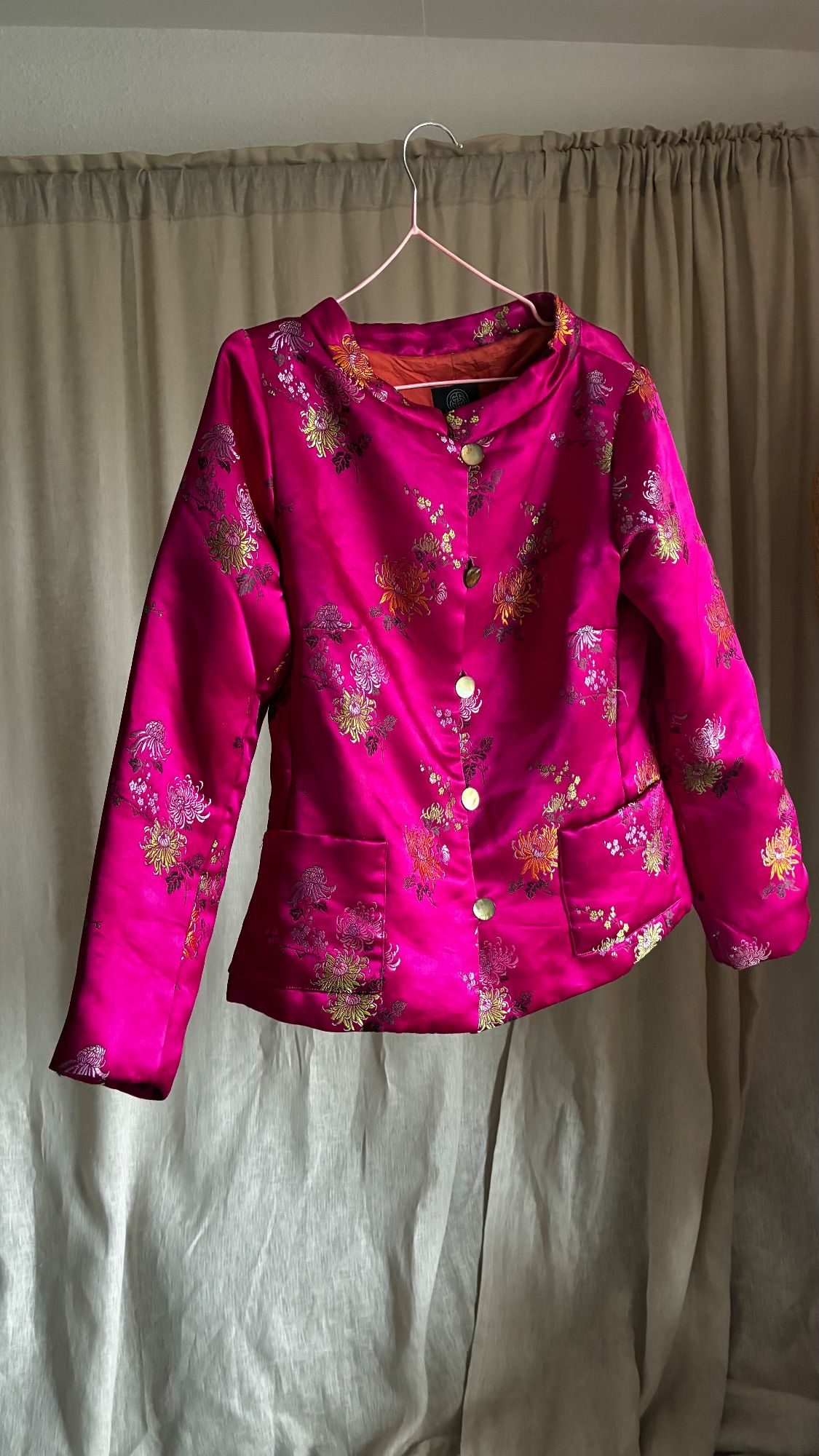 Bitte Kai Rand Fuchsia Floral Silk Brocade Jacket Size 38 — view 6