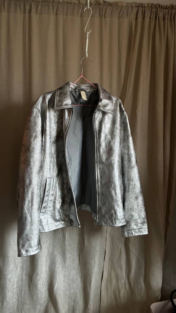 SUNFLOWER Metallic Snakeskin-Embossed Jacket