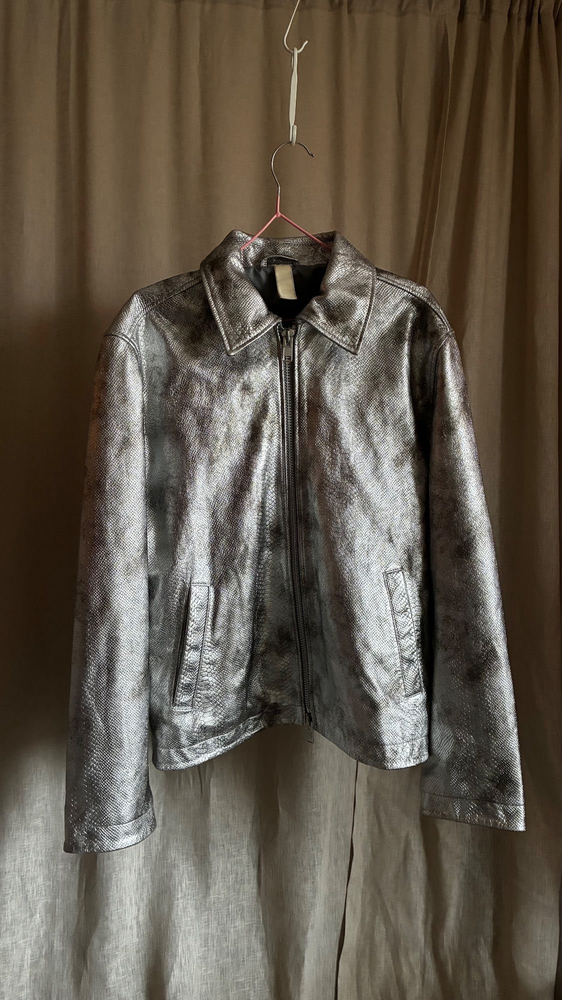 SUNFLOWER Metallic Snakeskin-Embossed Jacket — view 4