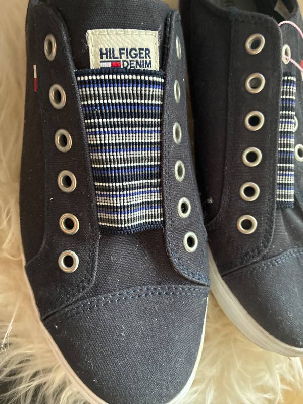 Hilfiger Denim Canvas Laceless Slip-On Sneakers Navy