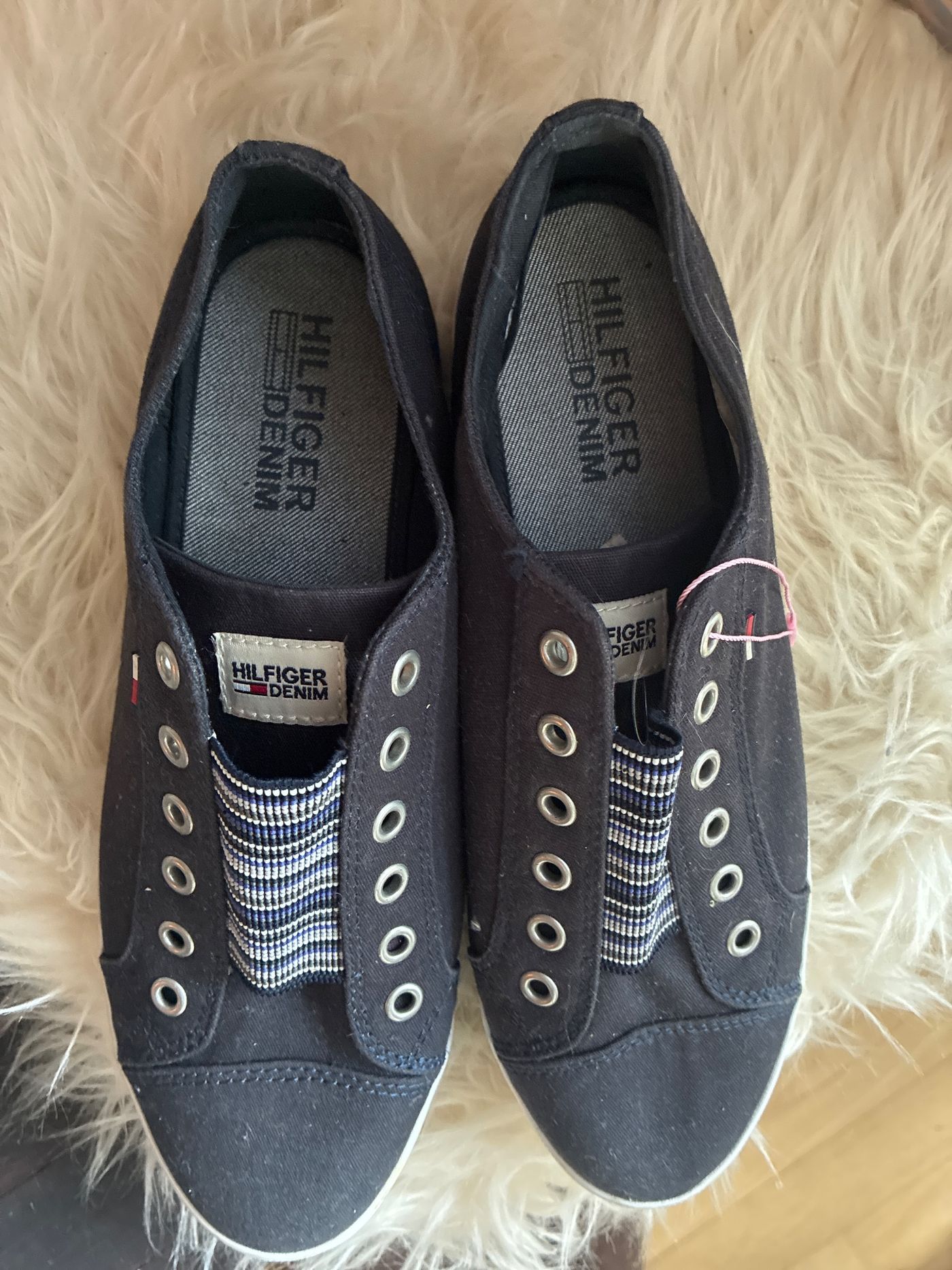Hilfiger Denim Canvas Laceless Slip-On Sneakers Navy — view 2