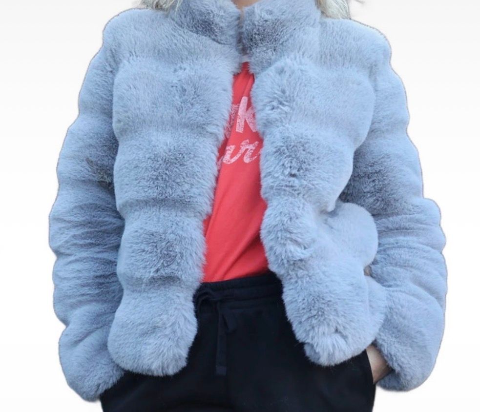 Light Blue Faux fur neo noir — view 2